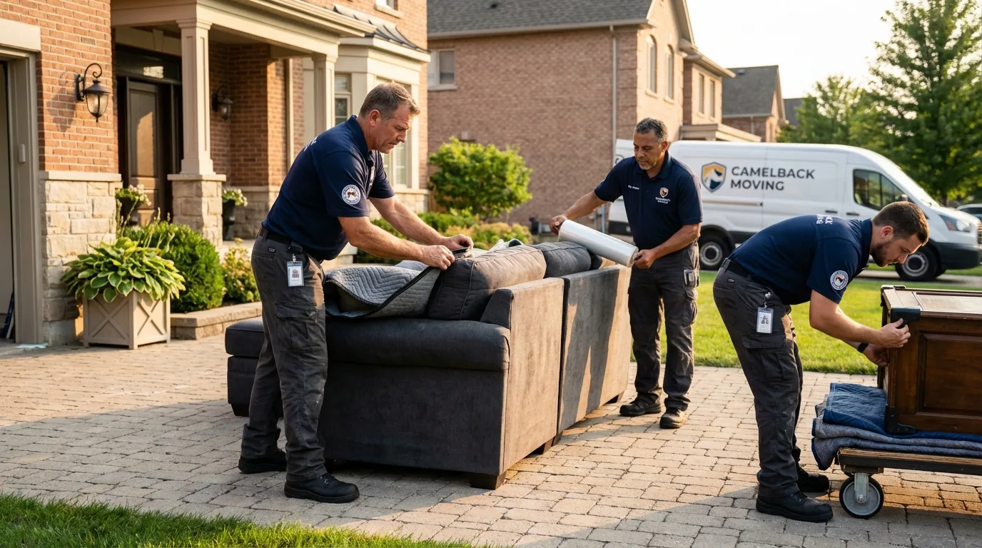 Large estate moving crew wrapping furniture in Fairplay, CO
